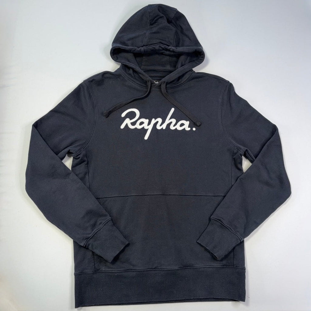 Rapha Men’s Logo Pullover Hoodie - Navy - Very Good Used Condition - Pedalling Wears