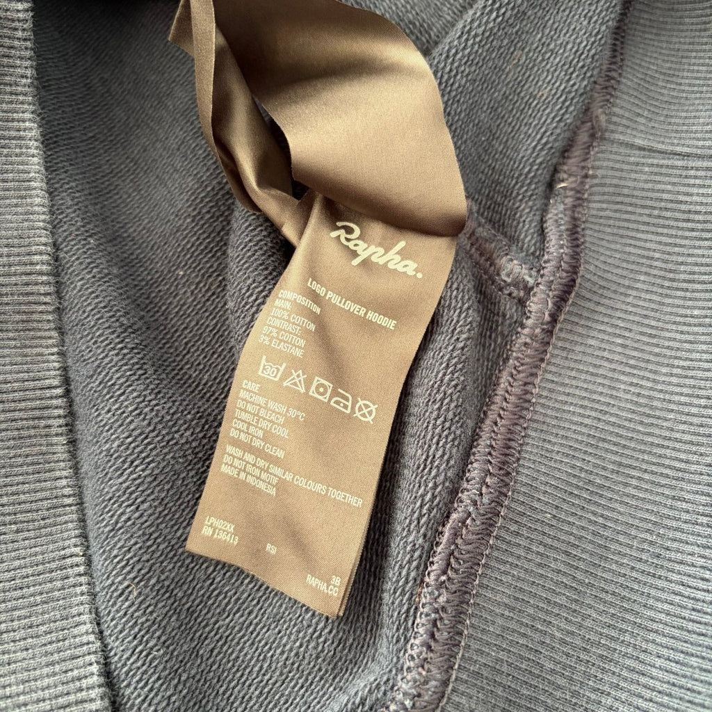 Rapha Men's Logo Pullover Hoodie - S - Navy / Pink - Very Good Used Condition - Pedalling Wears