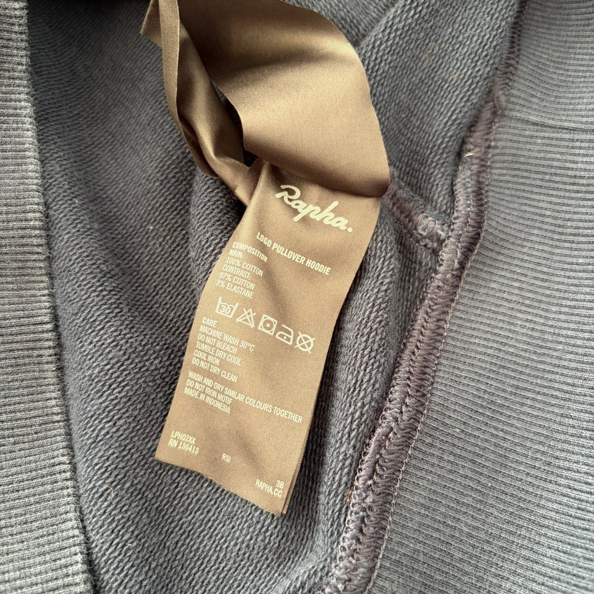 Rapha Men's Logo Pullover Hoodie - S - Navy / Pink - Very Good Used Condition - Pedalling Wears