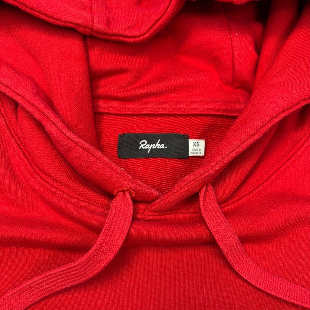Rapha Men’s Logo Pullover Hoodie - XS - Red - Very Good Used Condition - Pedalling Wears