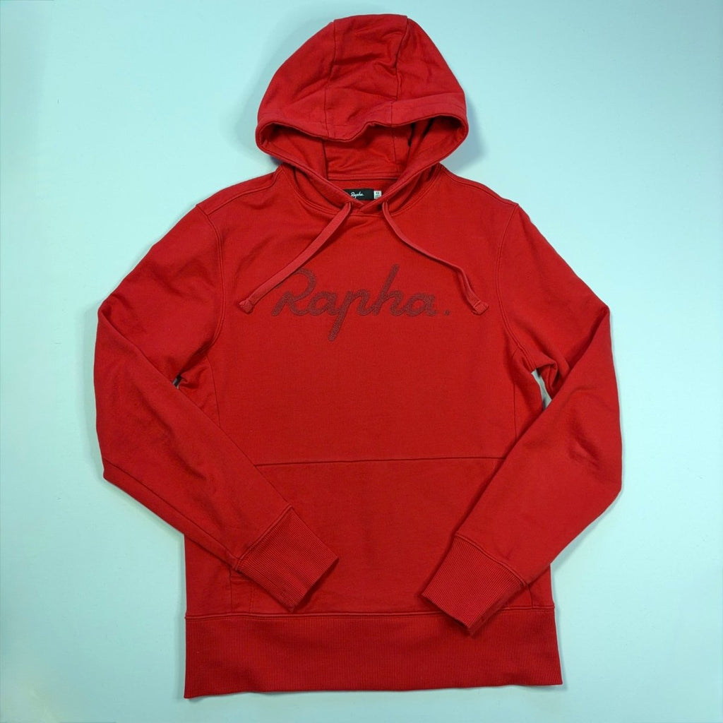 Rapha Men’s Logo Pullover Hoodie - XS - Red - Very Good Used Condition - Pedalling Wears
