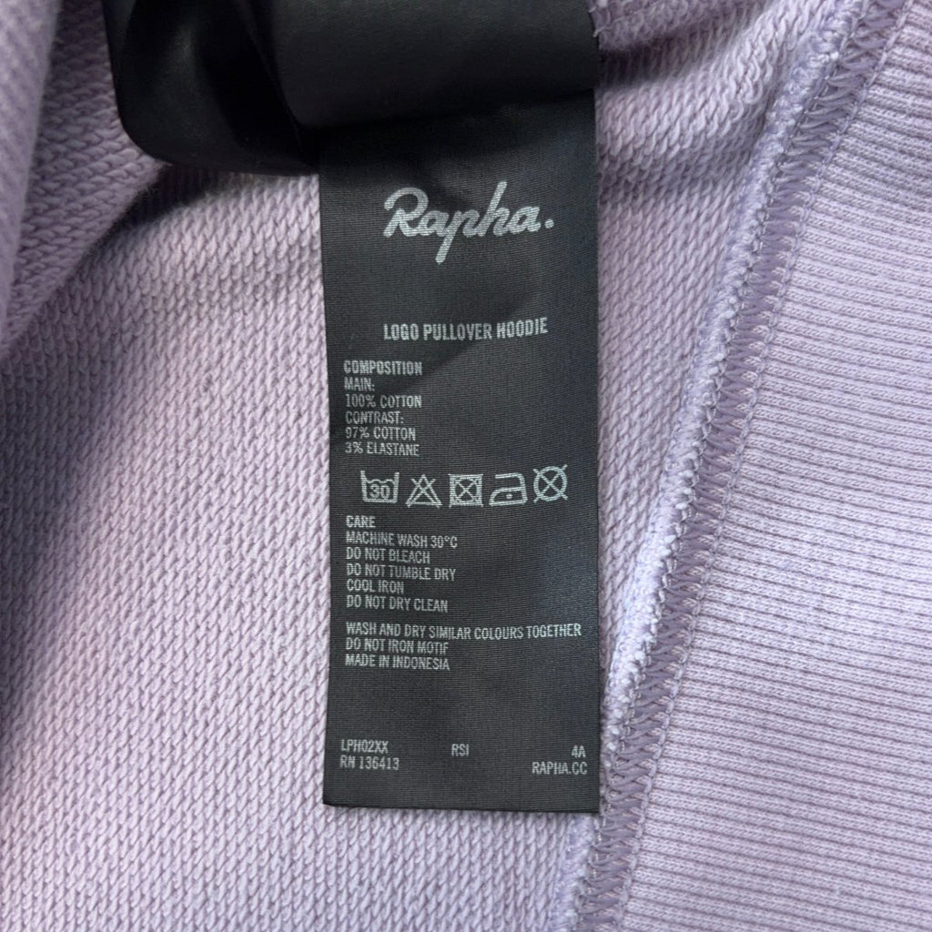 Rapha Men’s Logo Pullover Hoodie - XXL - Lilac - Good Used Condition - Pedalling Wears