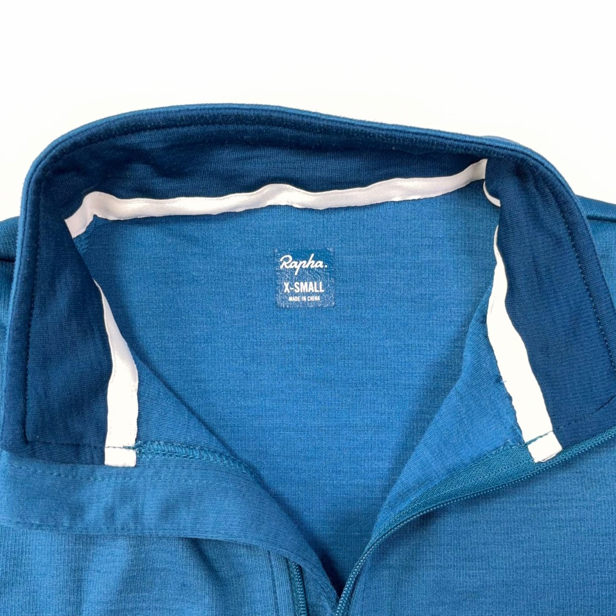 Rapha Men’s Long Sleeve Jersey – XS – Petrol Blue – Very Good Used Condition - Pedalling Wears