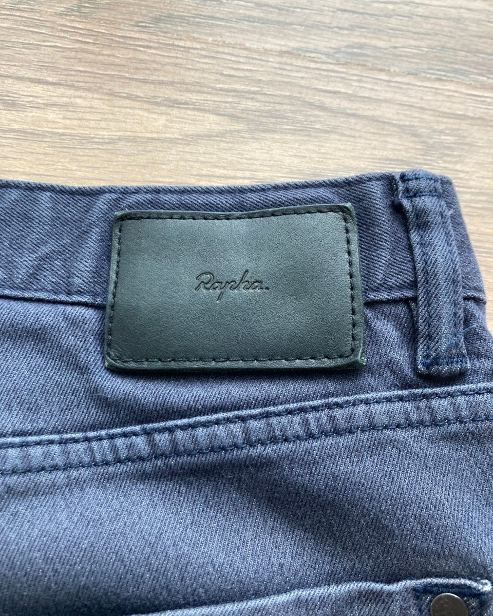 Rapha Men's Premium Denim Slim Cycling Jeans - W36 L32 - Dark Grey - Excellent Condition - Pedalling Wears