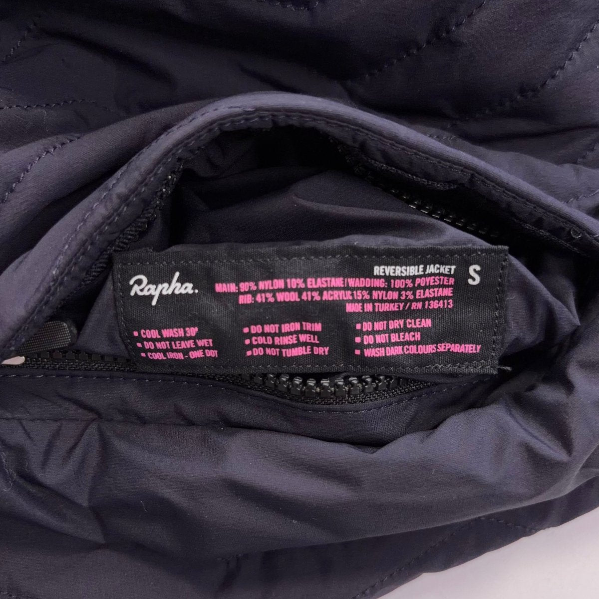 Rapha Men’s Reversible Insulated Jacket - S - Navy / Green - Excellent Used Condition - Pedalling Wears