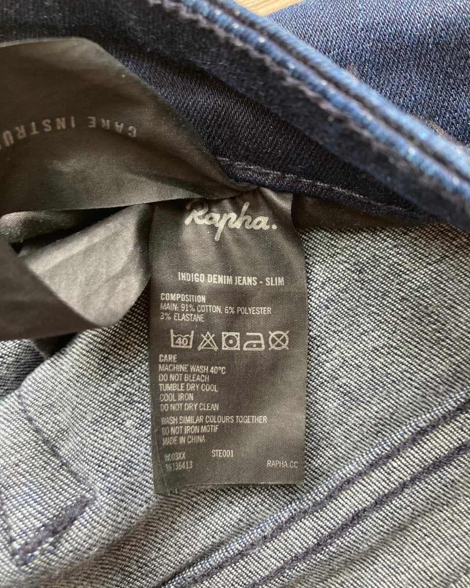 Rapha Men's Slim Commuter Cycling Jeans - W34 L32 - Indigo - Very Good Condition - Pedalling Wears