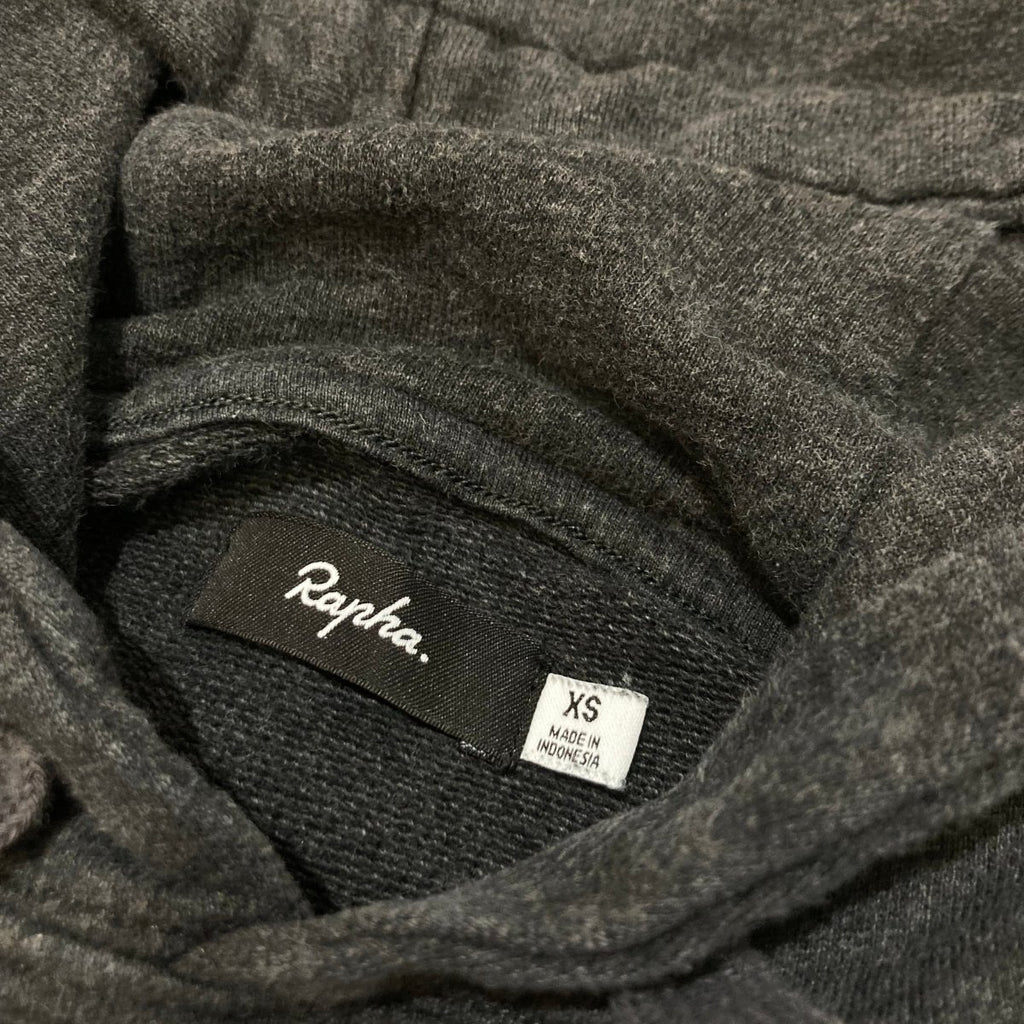 Rapha Script Logo Hoodie - XS - Dark Grey - Very Good Used Condition - Pedalling Wears