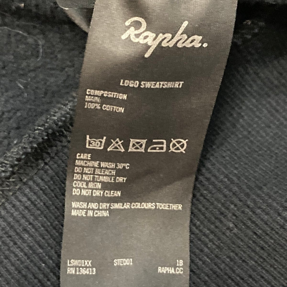 Rapha Script Logo Sweatshirt - M - Black - Very Good Used Condition - Pedalling Wears