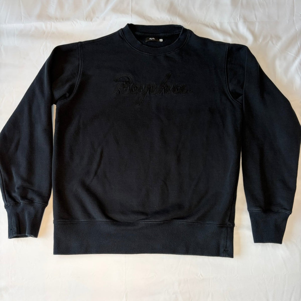 Rapha Script Logo Sweatshirt - M - Black - Very Good Used Condition - Pedalling Wears