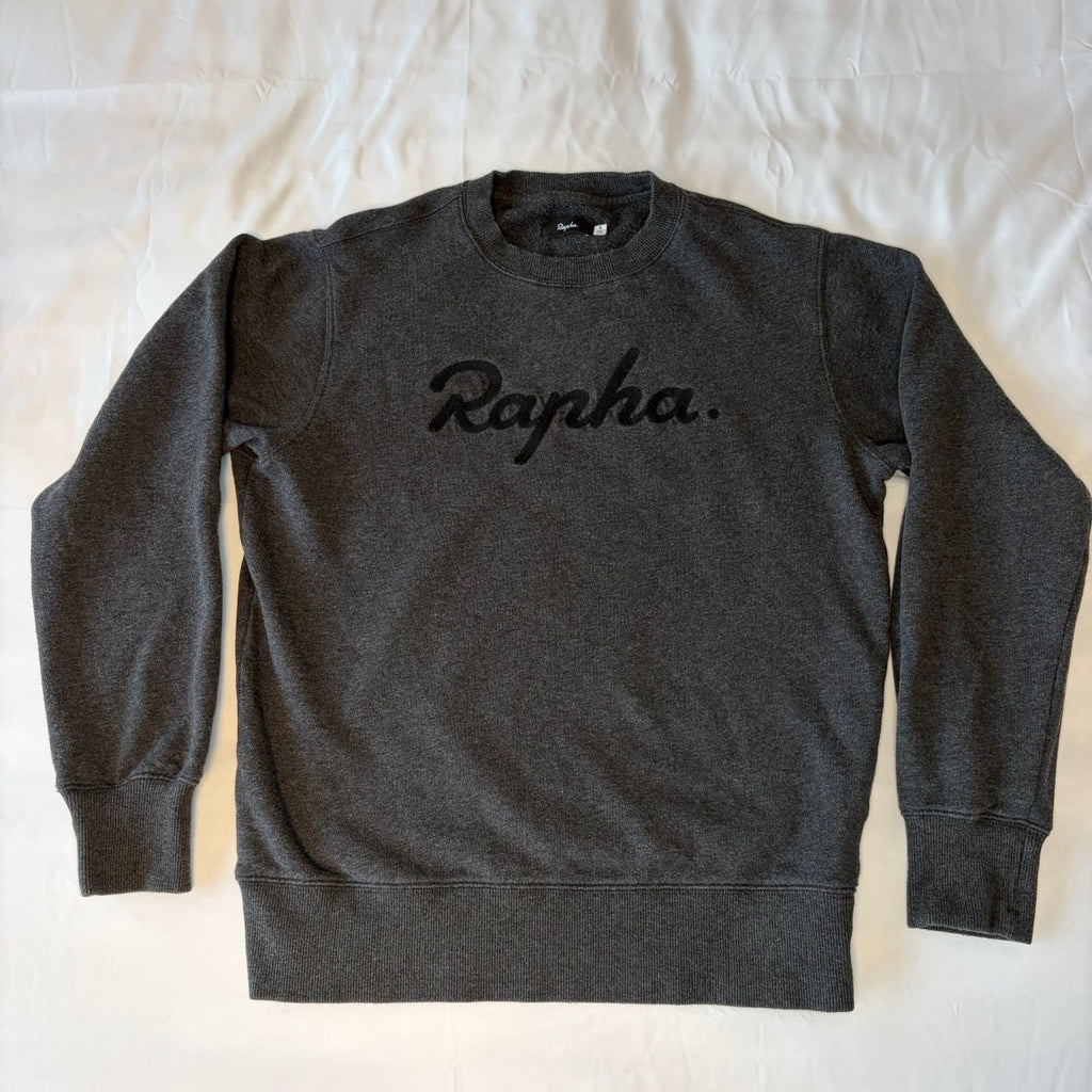 Rapha Script Logo Sweatshirt - S - Dark Grey - Very Good Used Condition - Pedalling Wears