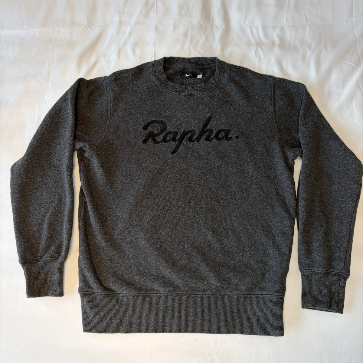 Rapha Script Logo Sweatshirt - S - Dark Grey - Very Good Used Condition - Pedalling Wears