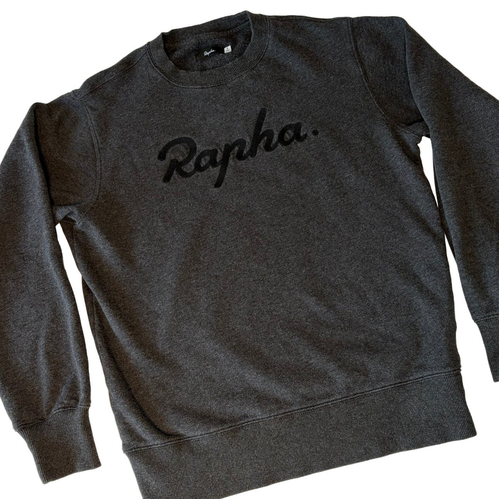 Rapha Script Logo Sweatshirt - S - Dark Grey - Very Good Used Condition - Pedalling Wears