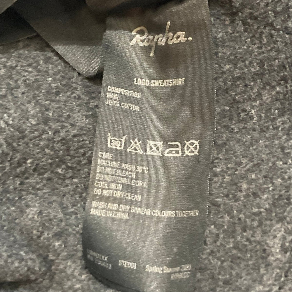 Rapha Script Logo Sweatshirt - S - Dark Grey - Very Good Used Condition - Pedalling Wears