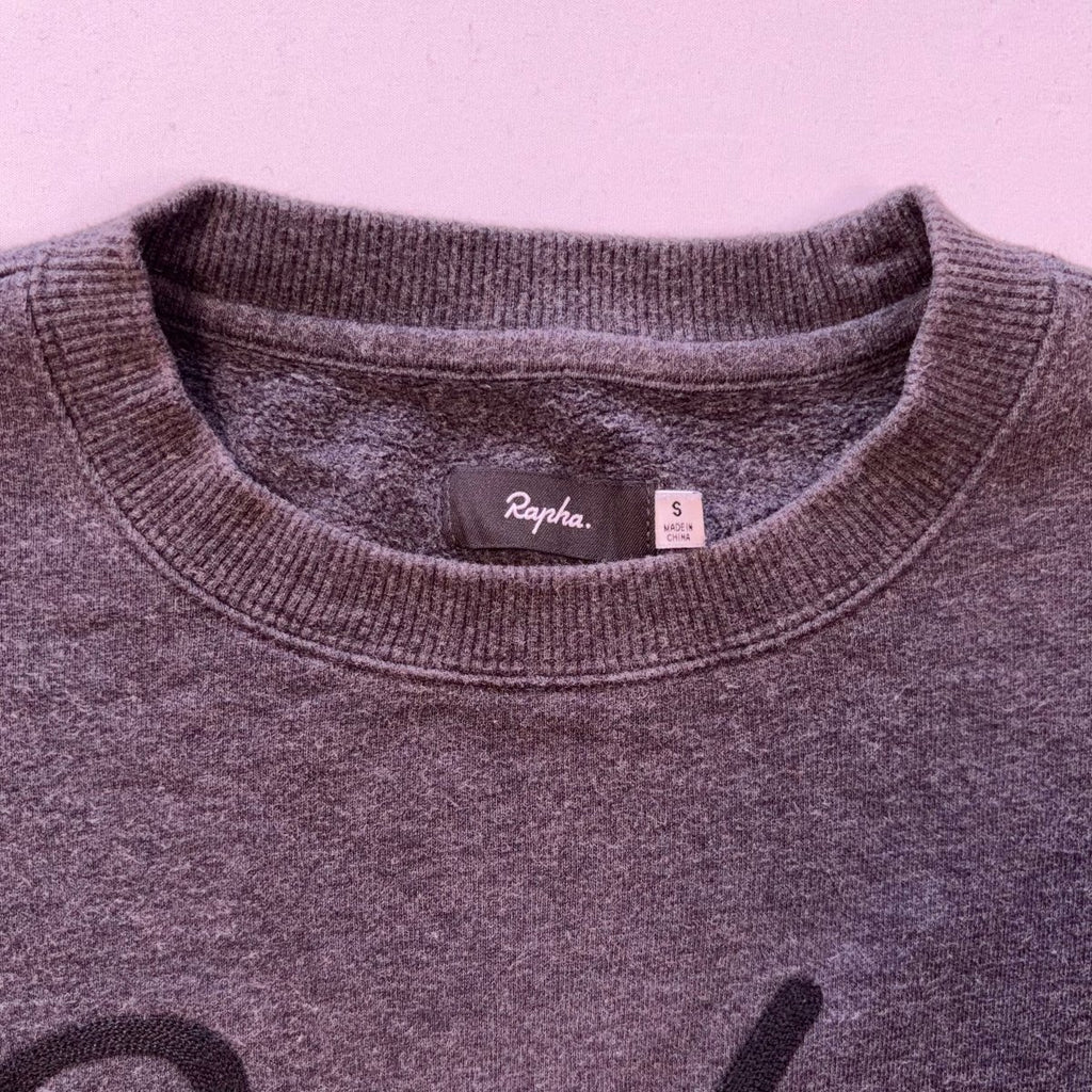Rapha Script Logo Sweatshirt - S - Grey - Very Good Used Condition - Pedalling Wears