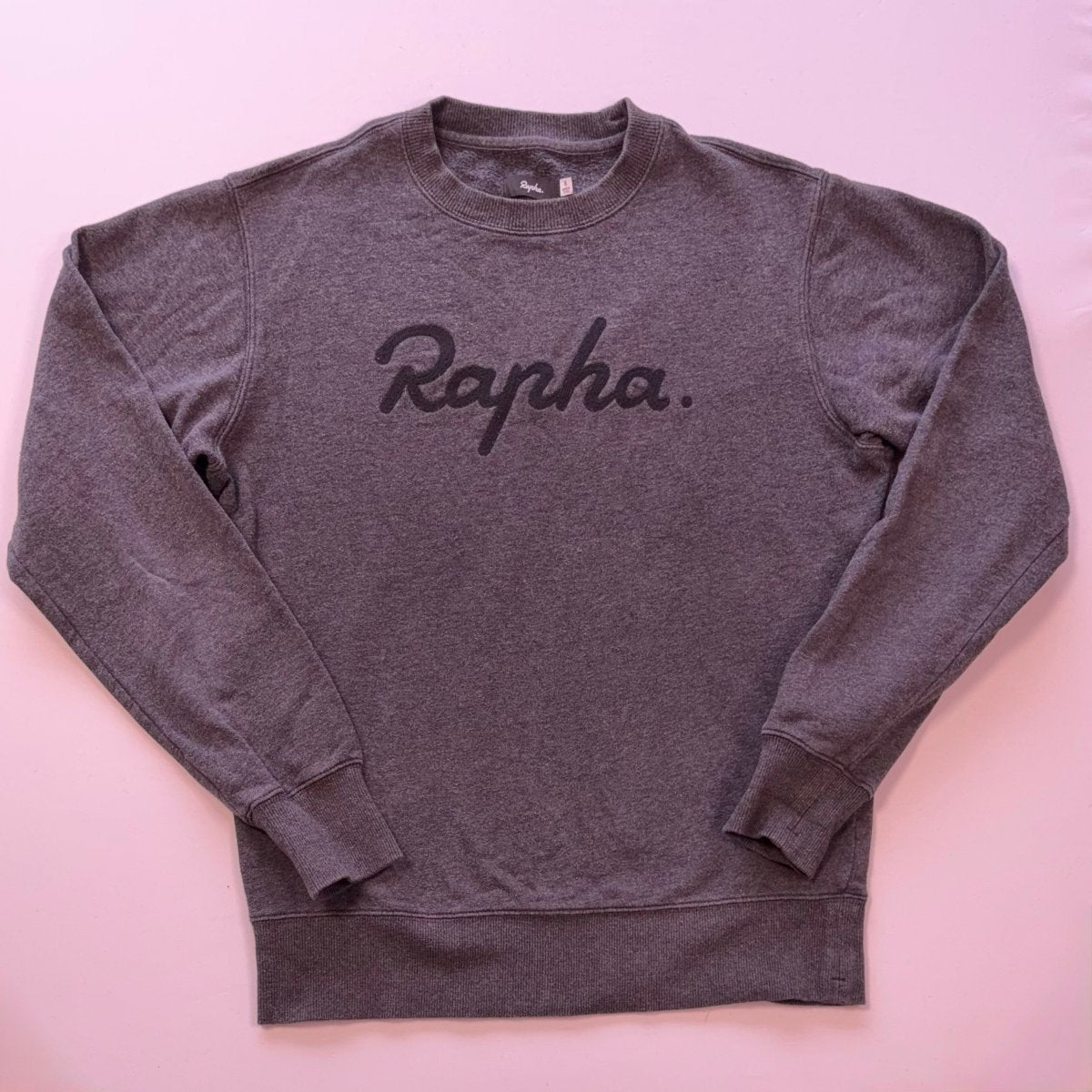 Rapha Script Logo Sweatshirt - S - Grey - Very Good Used Condition - Pedalling Wears