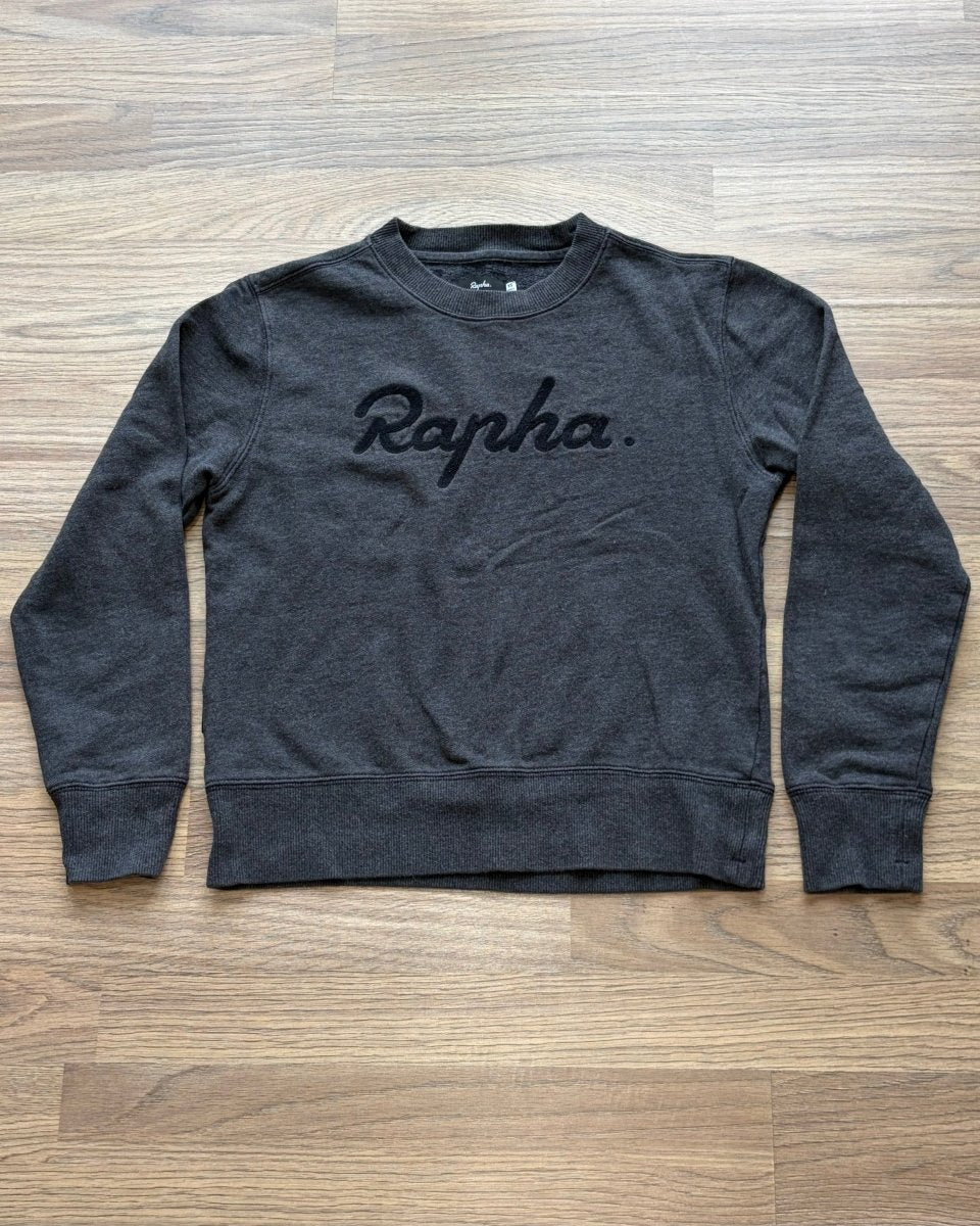 Rapha Stitched Logo Women’s Sweatshirt - XS - Dark Grey - Very Good Condition - Pedalling Wears