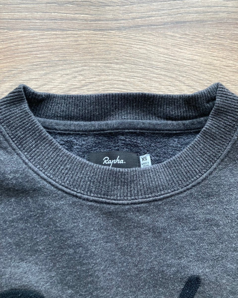 Rapha Stitched Logo Women’s Sweatshirt - XS - Dark Grey - Very Good Condition - Pedalling Wears