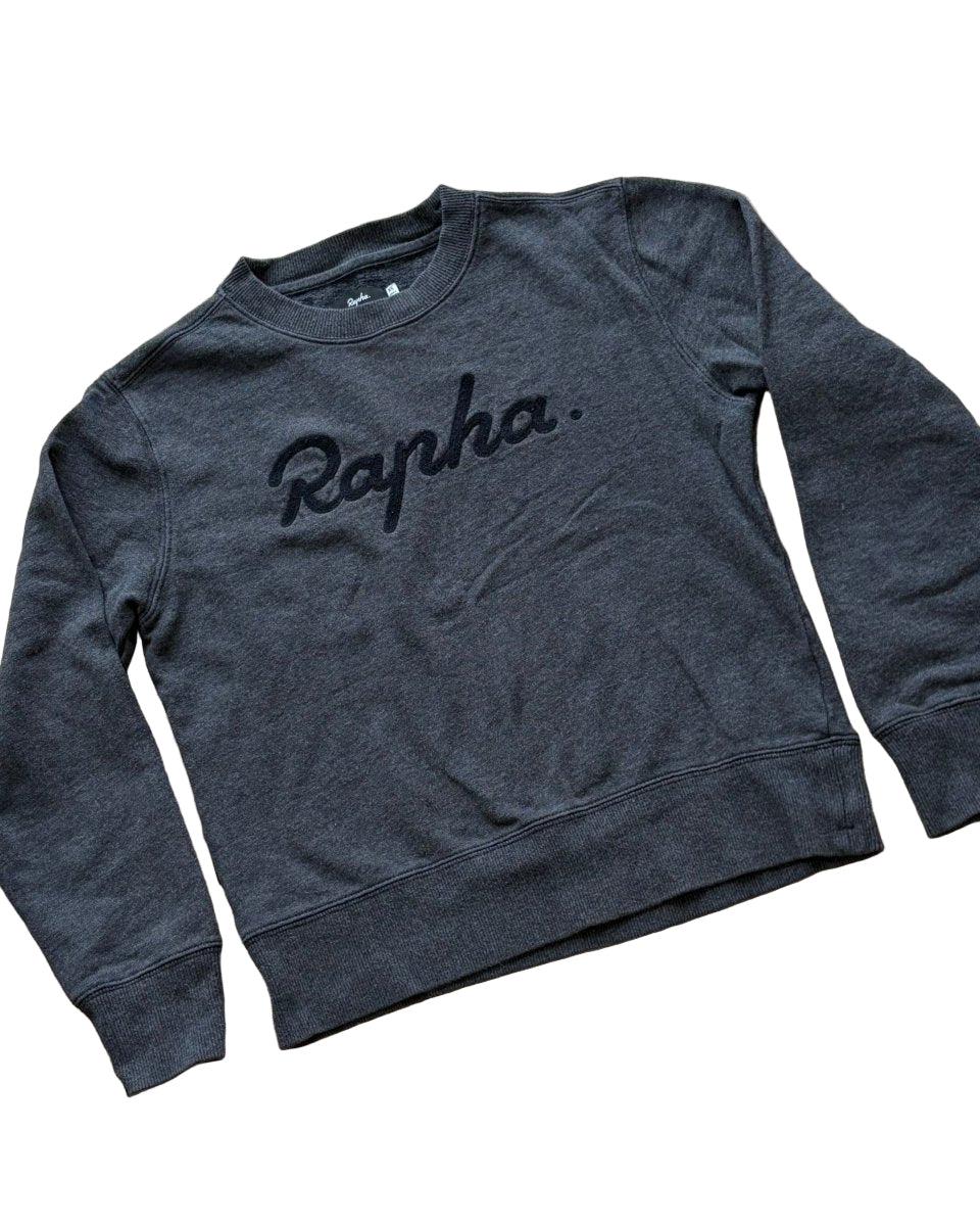 Rapha Stitched Logo Women’s Sweatshirt - XS - Dark Grey - Very Good Condition - Pedalling Wears