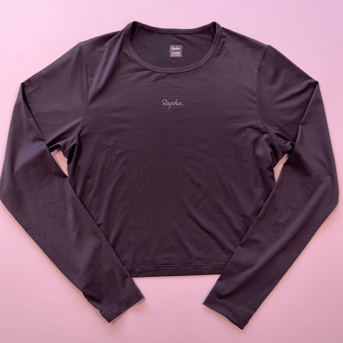 Rapha Women’s Active Long Sleeve Crop Top – XL – Black – Excellent Used Condition - Pedalling Wears
