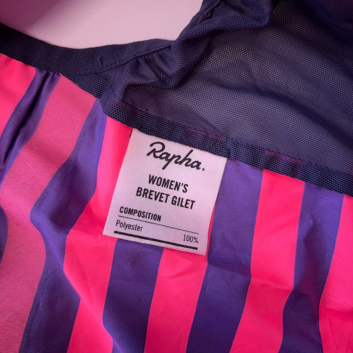 Rapha Women’s Brevet Gilet - XXS - Pink/Navy Striped - Excellent Used Condition - Pedalling Wears