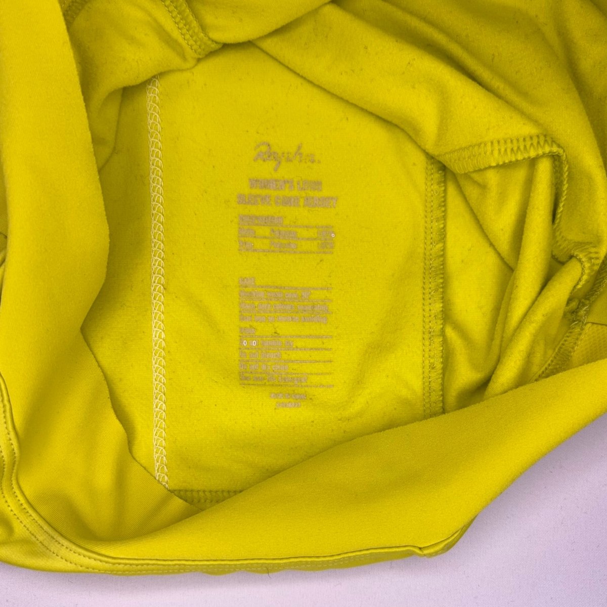 Rapha Women's Core Long Sleeve Jersey - XXS - Chartreuse Yellow - Very Good Used Condition - Pedalling Wears