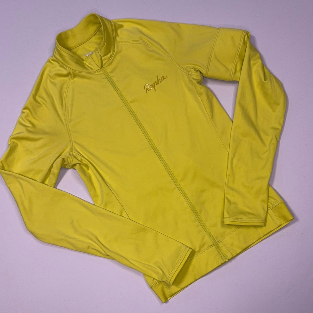Rapha Women's Core Long Sleeve Jersey - XXS - Chartreuse Yellow - Very Good Used Condition - Pedalling Wears