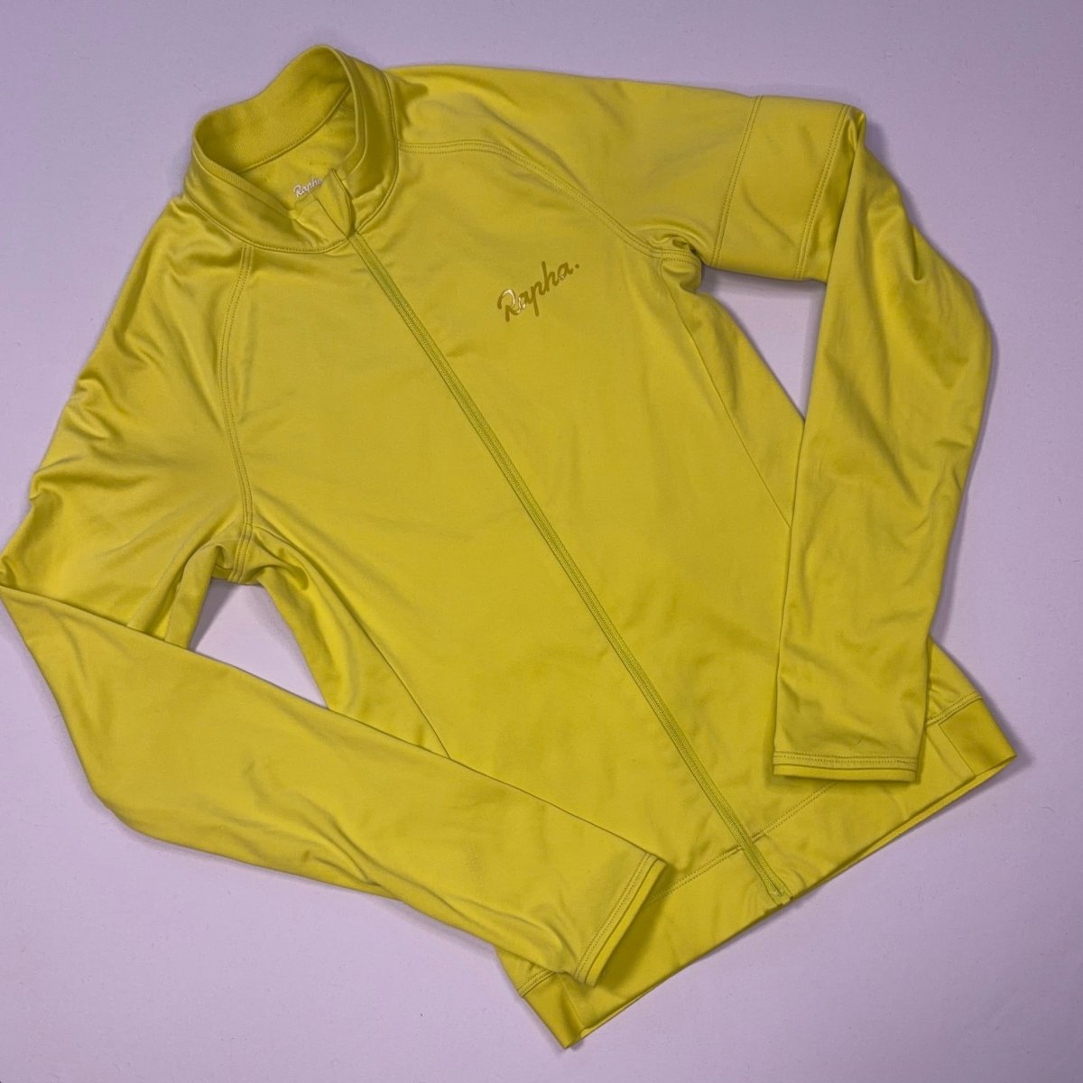 Rapha Women's Core Long Sleeve Jersey - XXS - Chartreuse Yellow - Very Good Used Condition - Pedalling Wears