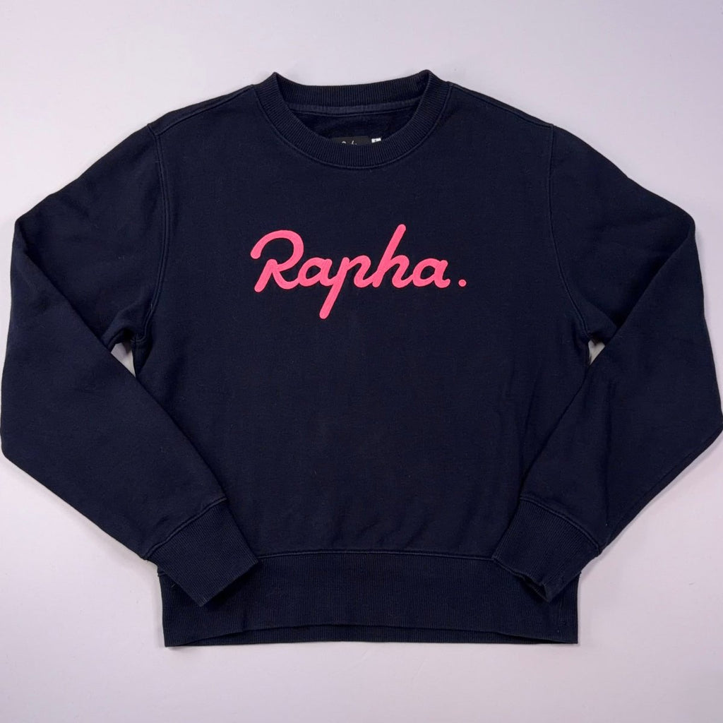 Rapha Women’s Logo Sweatshirt – S – Navy Blue – Very Good Used Condition - Pedalling Wears