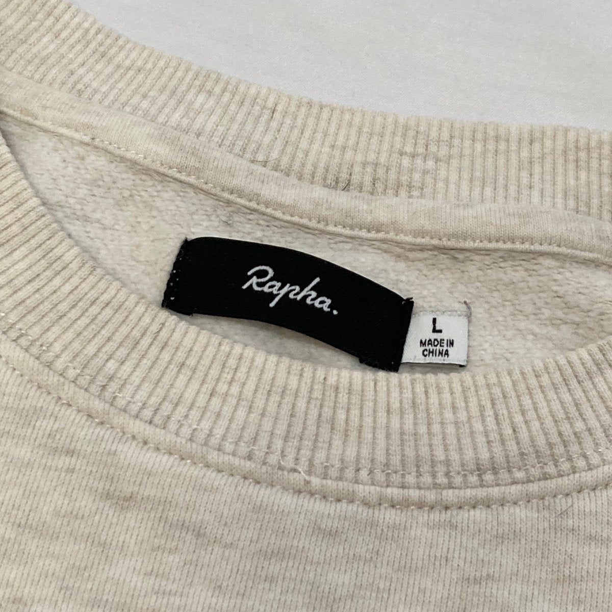 Rapha Women's Script Logo Sweatshirt - L - Beige - Excellent Used Condition - Pedalling Wears