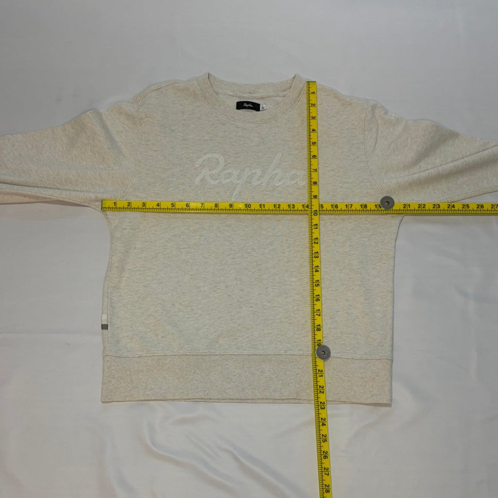 Rapha Women's Script Logo Sweatshirt - L - Beige - Excellent Used Condition - Pedalling Wears