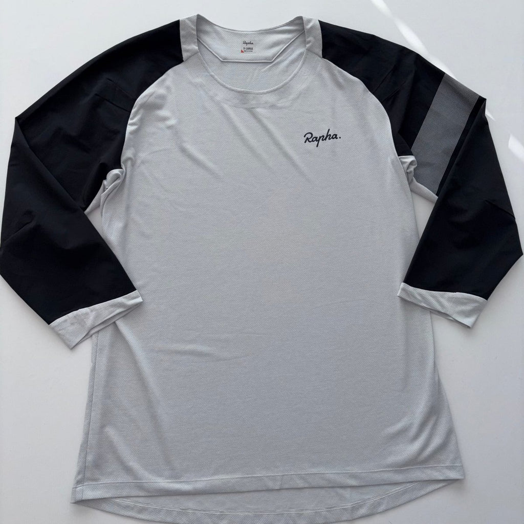 Rapha Women's Trail MTB Jersey (3/4 Sleeve) - XL - Light Grey / Black - Excellent Used Condition - Pedalling Wears