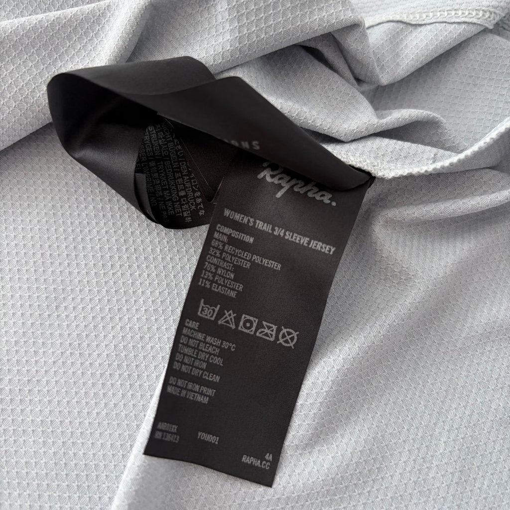 Rapha Women's Trail MTB Jersey (3/4 Sleeve) - XL - Light Grey / Black - Excellent Used Condition - Pedalling Wears
