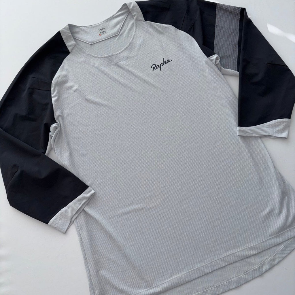 Rapha Women's Trail MTB Jersey (3/4 Sleeve) - XL - Light Grey / Black - Excellent Used Condition - Pedalling Wears