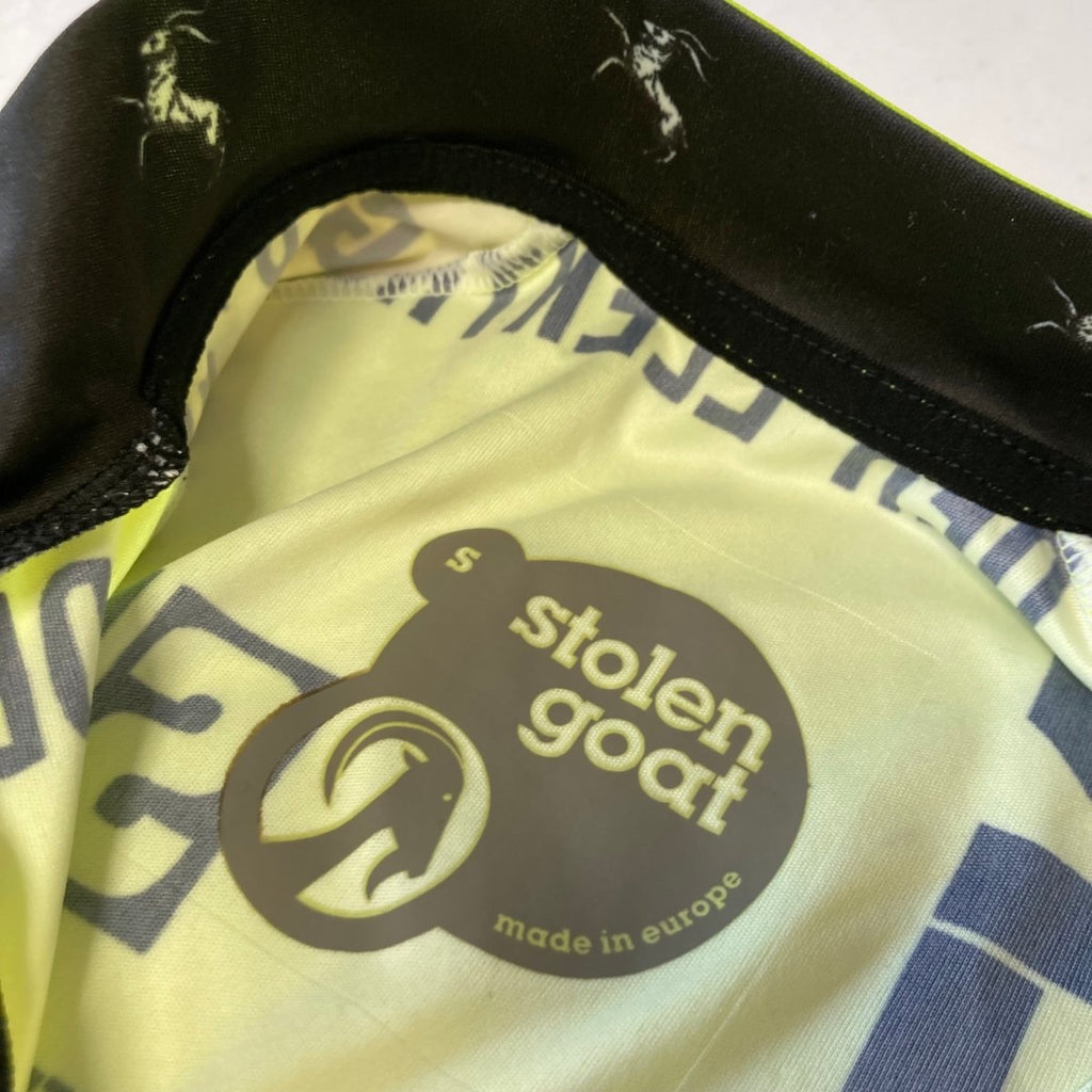 Stolen Goat Men's Figuren Bodyline Jersey - S - Yellow / Black - Excellent Used Condition - Pedalling Wears