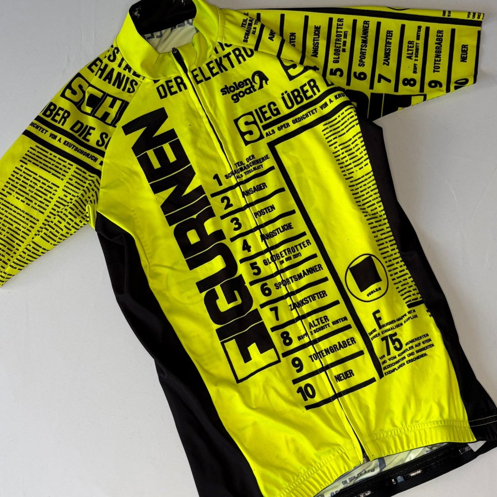 Stolen Goat Men's Figuren Bodyline Jersey - S - Yellow / Black - Excellent Used Condition - Pedalling Wears