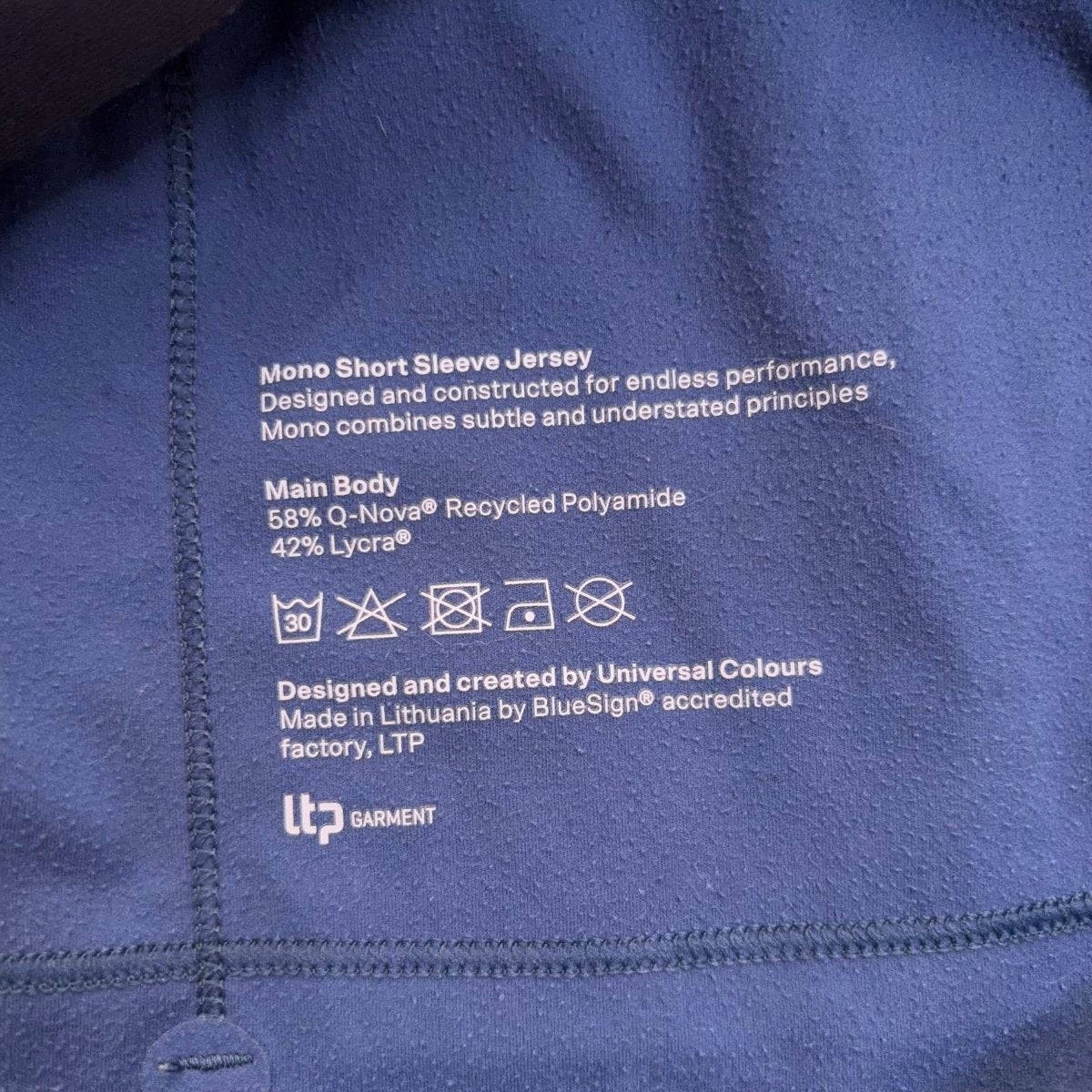 Universal Colours Men's Mono Jersey - L - Petrol Blue - Excellent Used Condition - Pedalling Wears